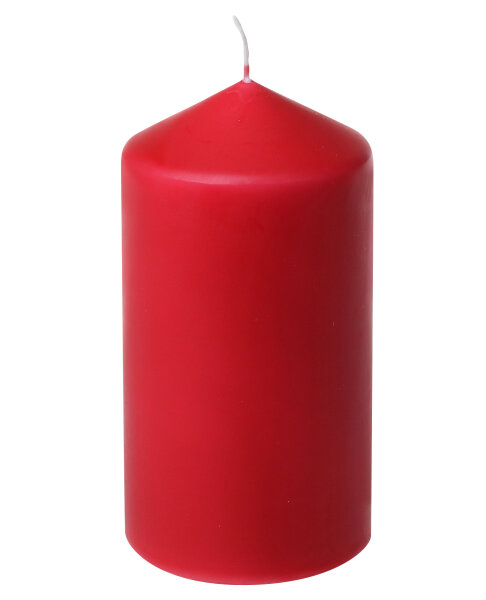 Stumpenkerzen Rubin Rot 15 x Ø 7,7 cm, 4 Stück