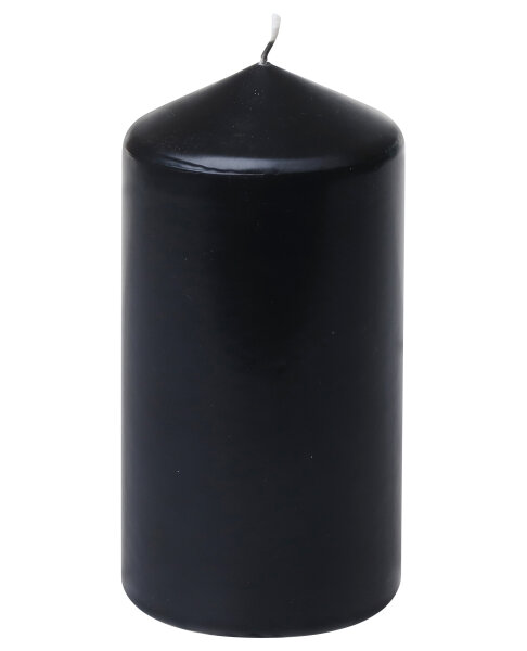 Stumpenkerzen Schwarz 15 x Ø 7,7 cm, 4 Stück