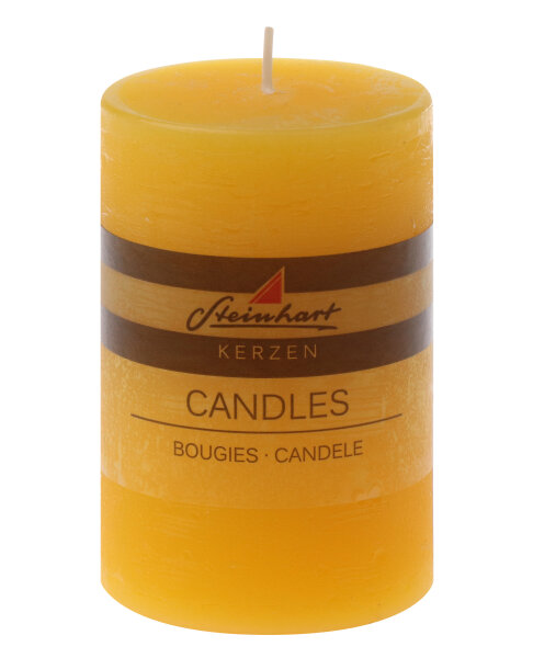 Stumpenkerze "Raureif" Gelb 10 x Ø 6,8 cm