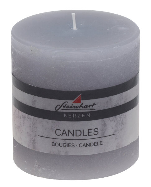 Stumpenkerze "Raureif" Grau 10 x Ø 9,8 cm