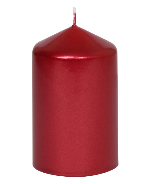 Stumpenkerzen "Edelglanz" Rubin Rot 10 x Ø 5,7 cm, 12 Stück