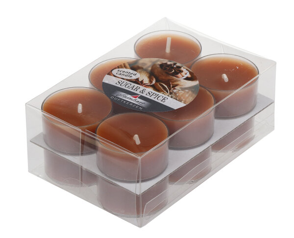 Duftteelichter im 12er Pack Sugar & Spice 1,8 x Ø 3,8 cm ca. 4 h