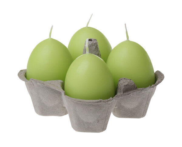 Eierkerzen Limette 5,5 x Ø 4,5 cm, 4er-Pack