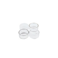 Teelichthalter aus feuerfestem Klarglas mit 18k Platinrand Ø 44 x 19 mm, Innen Ø 40 mm
