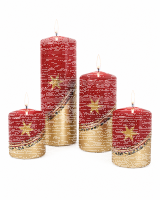 Weihnachtskerzen Advent-Set Dunkelrot