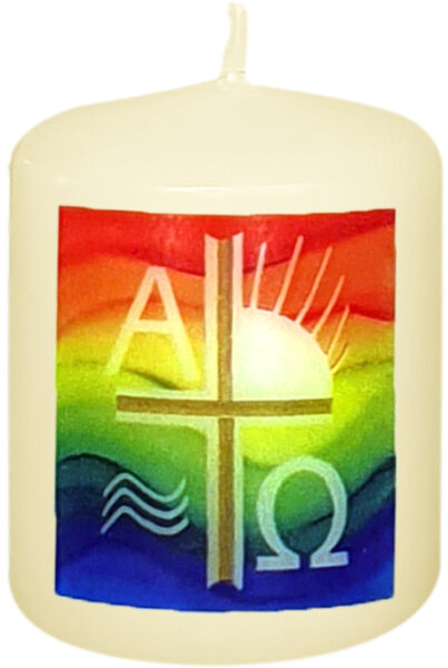 Osterkerze A und O, ohne Jaheszahl 6 x Ø 5 cm