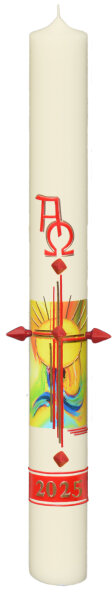 Kopie von Osterkerze "A & O, Sonne" 800 x Ø 80 mm (10% Bienenwachs-Anteil)