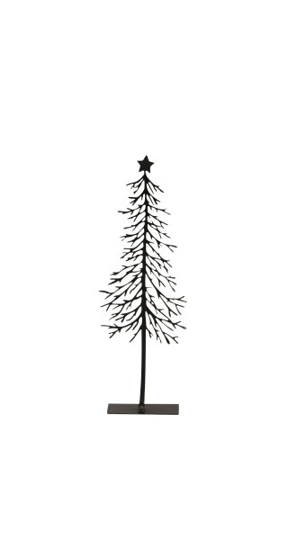Weihnachtsdeko Tanne mit Stern aus Metall in Schwarz H 330 mm