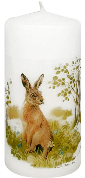 Stumpenkerze "Hase" 14 x Ø 7 cm